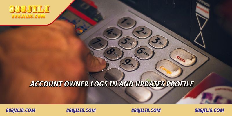 Account owner logs in and updates profile