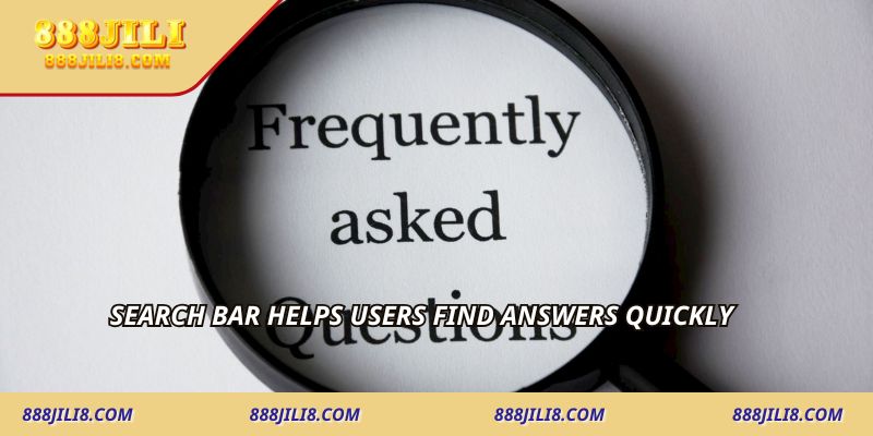 Search bar helps users find answers quickly